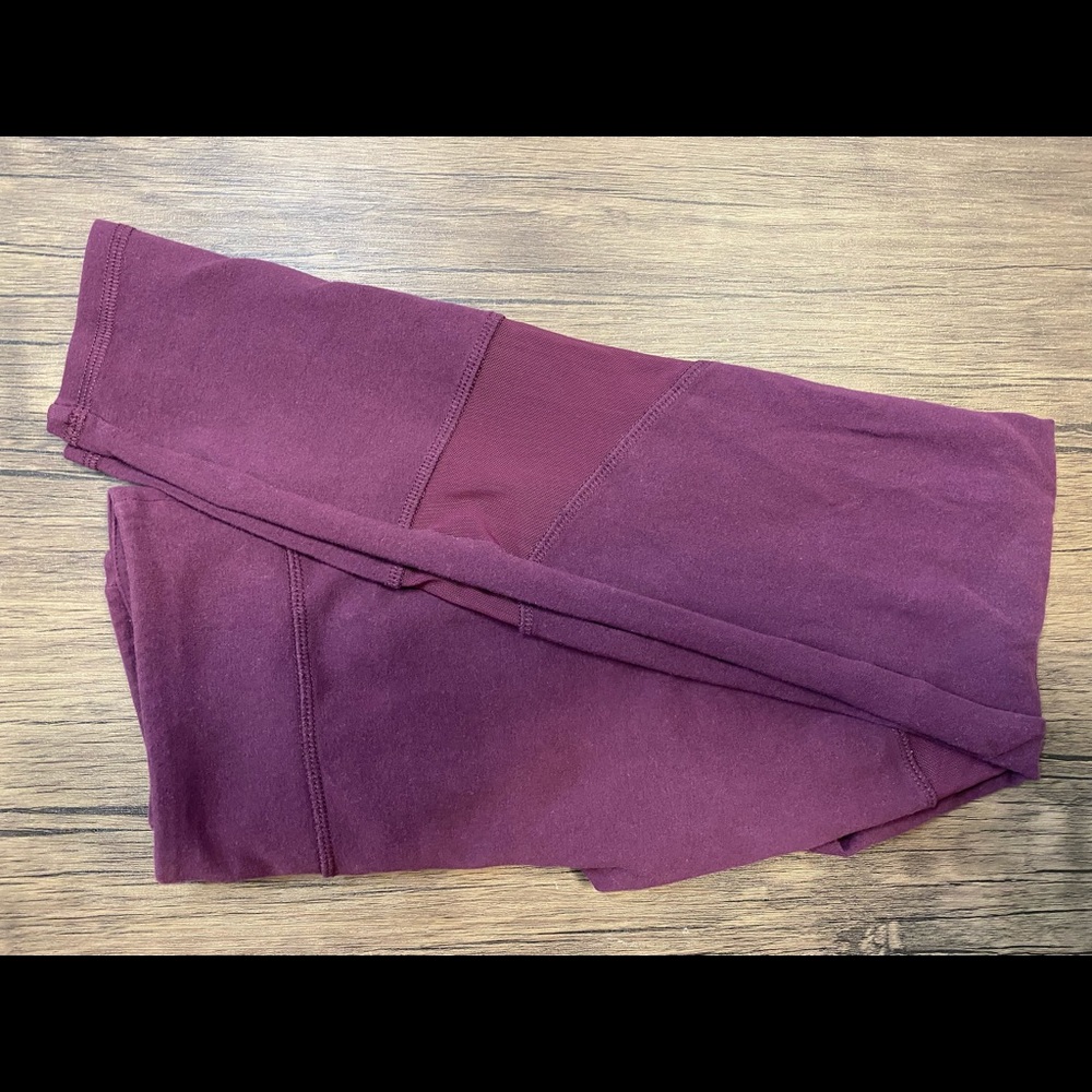 Forever 21: purple high waisted leggings with mesh details